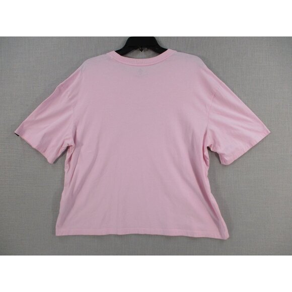 Adidas Soft Pink Floral Logo Graphic Tee Size XL Womens Casual Shirt - Picture 6 of 7